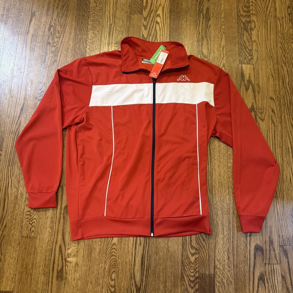 NWT Kappa Track Jacket Red Mens Size XXL Full Zip Athletic Sportswear Vtg